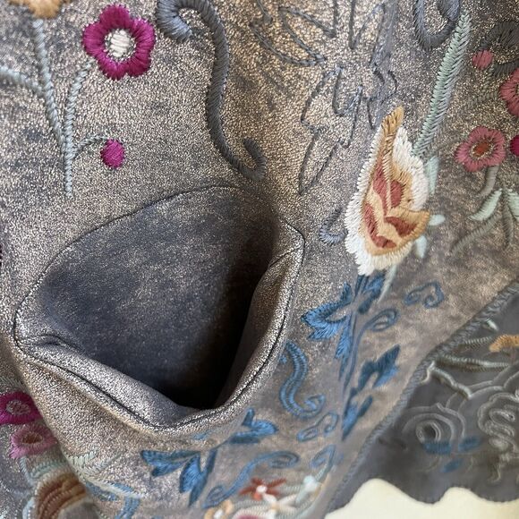 Johnny Was Mallie Metallic Embroidered Cardigan Open Coat Coatigan S Duster Boho - Picture 5 of 7